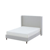 King Contemporary Cream White Boucle Upholstered Bed Frame - Omega Lifestyles