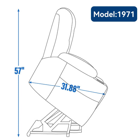 Power Lift Medium-Firm Chenille Upholstered Recliner Chair - Omega Lifestyles