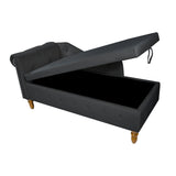 Classic Velvet Storage Chaise Lounge With Pillow - Omega Lifestyles