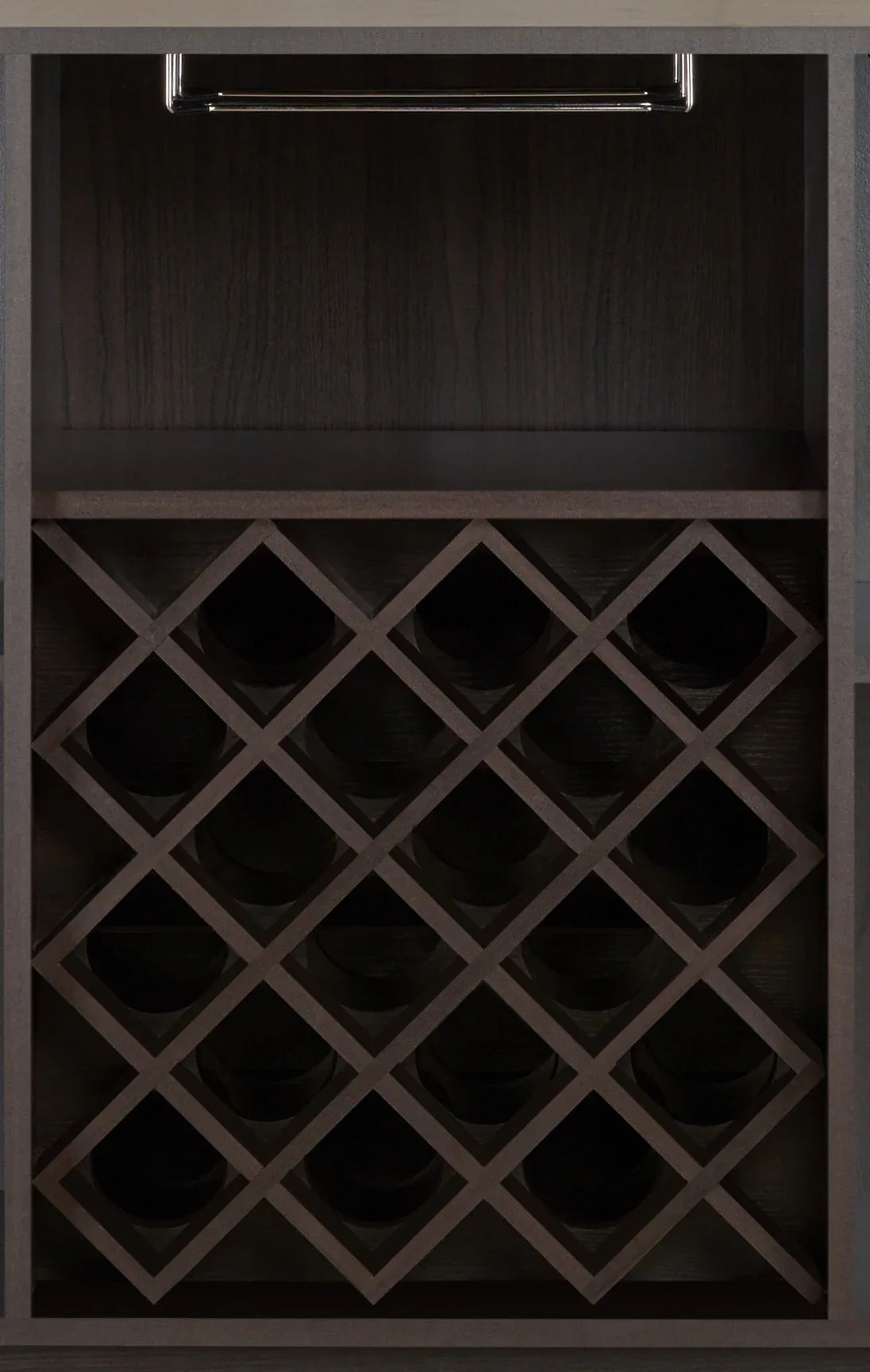 Espresso Synthetic Wood Wine Cabinet With Rack - Omega Lifestyles