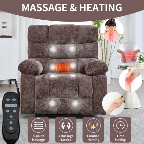 Medium-Firm Power Lift Recliner Chair With Heat Massage - Omega Lifestyles