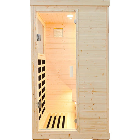 Single Person Spruce Wood Far Infrared Sauna - Omega Lifestyles