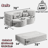 Full Size Plush Corduroy Foam Folding Sleeper Sofa Bed With Pillows - Omega Lifestyles