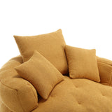 Modern Chenille Circular Sleeper Sofa With Throw Pillows - Omega Lifestyles