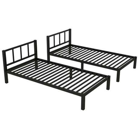 Metal Twin Over Twin Triple Bunk Bed With Guardrails - Omega Lifestyles