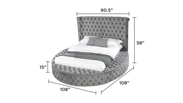 Queen Tufted Velvet Upholstered Storage Bed Frame - Omega Lifestyles