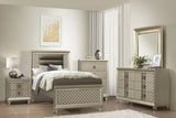 Champagne Finish Wood Chest Of 4 Drawers Bedroom Furniture - Omega Lifestyles