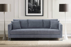 Contemporary Gray Fabric Upholstered 4-Seat Sofa - Omega Lifestyles