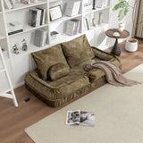 Adjustable Velvet Upholstered Floor Sofa With Massage Pillow - Omega Lifestyles