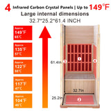 Far Infrared 1-Person Okume Wood Home Sauna - Omega Lifestyles