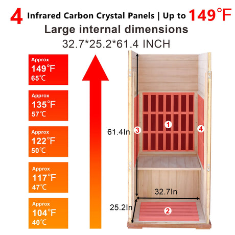 Far Infrared 1-Person Okume Wood Home Sauna - Omega Lifestyles