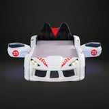 Modern White Leatherette Twin Race Car Bed - Omega Lifestyles