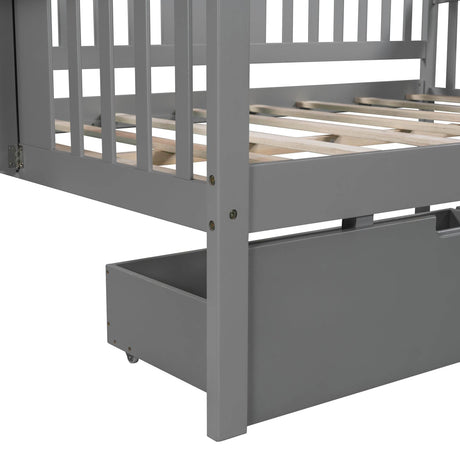 Full Full Size Solid Wood Daybed With Two Drawers - Omega Lifestyles
