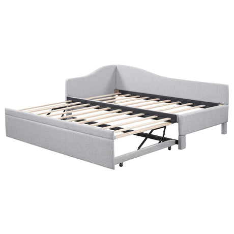 Twin Upholstered L-Shaped Daybed With Pop-Up Trundle - Omega Lifestyles