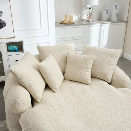 Oversized Chenille Memory Foam Bean Bag Sofa With Pillows - Omega Lifestyles