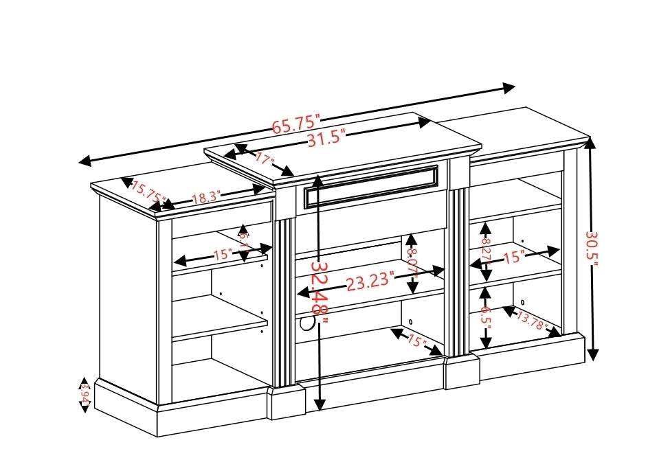 White Media Console Table With Fireplace Insert - Sleep Galleria