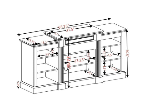 White Media Console Table With Fireplace Insert - Sleep Galleria
