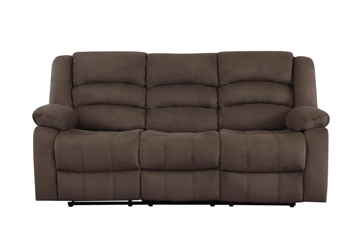 Brown Fabric Upholstered Sofa With Lumbar Support - Omega Lifestyles
