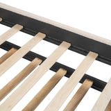 Twin Upholstered Platform Bed With LED Light Trundle - Omega Lifestyles