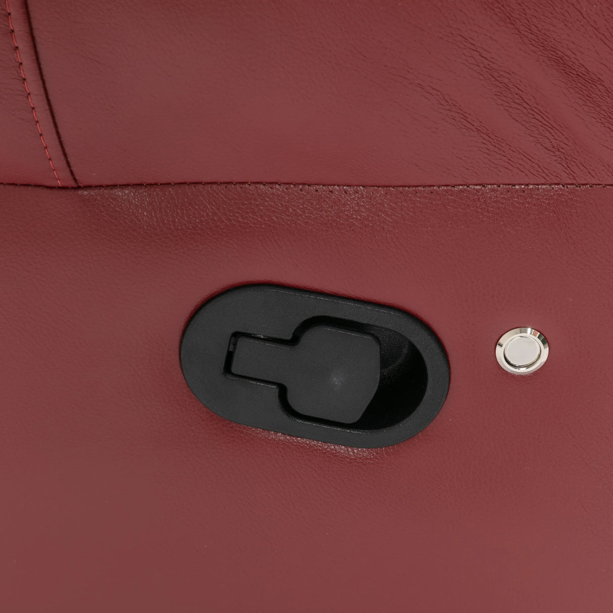 Wine Red Faux Leather Manual Recliner Sofa Set With LED Strip - Omega Lifestyles