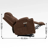 Chenille Power Lift Recliner Chair With Massage Lumbar Heat - Omega Lifestyles