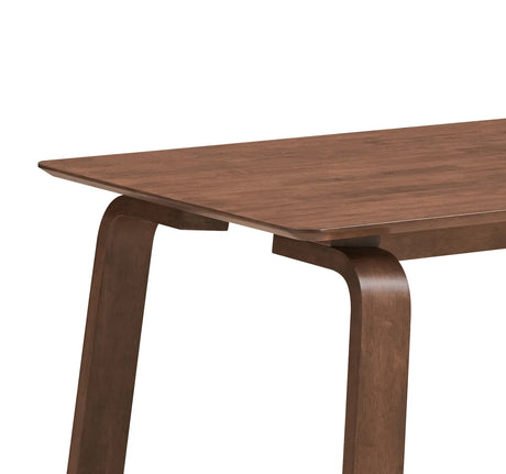 Walnut Synthetic Wood Dining Table With Bent Legs - Omega Lifestyles