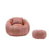 Chenille Memory Foam Lazy Sofa With Ottoman and Pillow - Omega Lifestyles