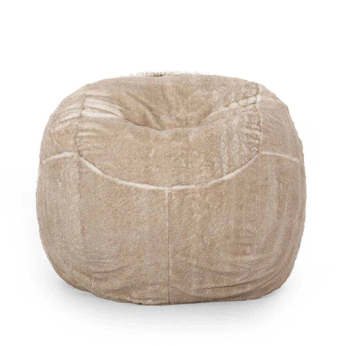 Modern Faux Fur 5-Foot Rounded Foam Filled Bean Bag - Omega Lifestyles