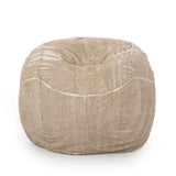 Modern Faux Fur 5-Foot Rounded Foam Filled Bean Bag - Omega Lifestyles