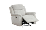 Contemporary Light Gray Fabric Manual Glider Recliner - Omega Lifestyles
