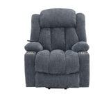 Blue Chenille Power Lift Recliner With Heating Massage - Omega Lifestyles