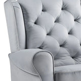 Gray Fabric Foam Padded Swivel Glider Chair - Omega Lifestyles