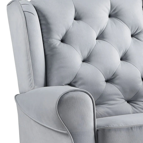 Gray Fabric Foam Padded Swivel Glider Chair - Omega Lifestyles