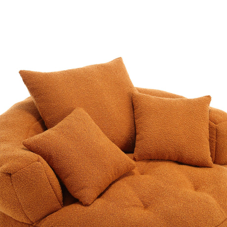 Modern Chenille Foam Circular Sleeper Chair With Pillows - Omega Lifestyles