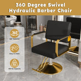 Hydraulic PU Leather Swivel Salon Barber Chair With Pump - Omega Lifestyles