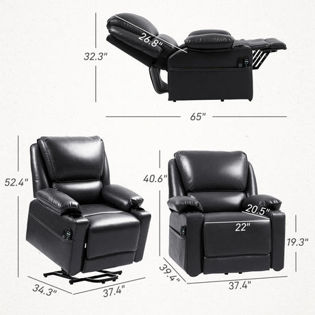 Power Lift Recliner Massage Chair With Heat Remote - Omega Lifestyles