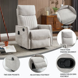 Light Gray Medium-Firm Manual Heat Massage Recliner Chair - Omega Lifestyles