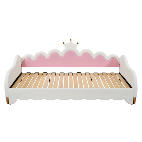 Twin Extending Upholstered Princess Daybed With LED Lights - Omega Lifestyles