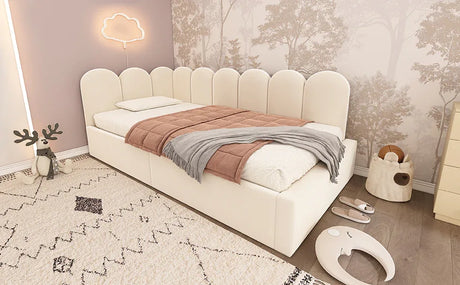 Twin Velvet Upholstered Daybed With Hydraulic Storage - Omega Lifestyles