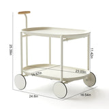 Artsy Ancient White Mobile Kitchen Storage Cart - Omega Lifestyles