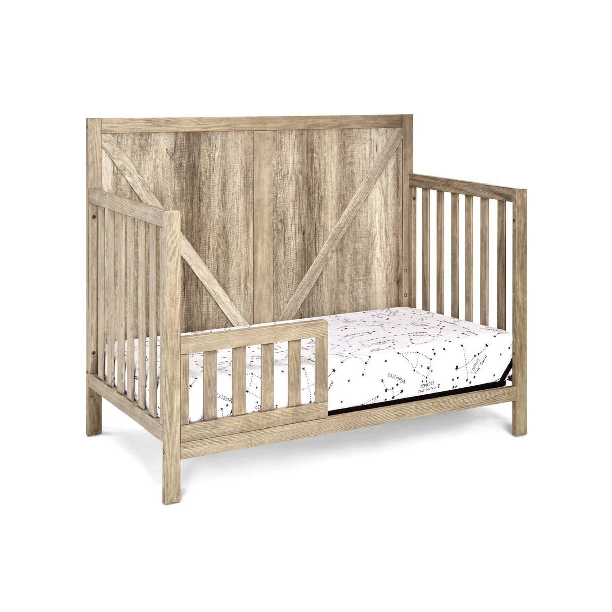 4-in-1 Convertible Solid Wood Barnside Crib Chestnut - Omega Lifestyles