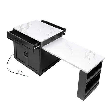 Extendable Kitchen Island With Dining Table And Storage - Omega Lifestyles