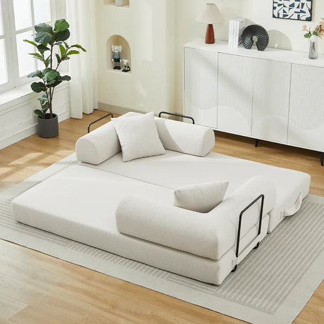 Corduroy Folding Sofa Bed With Foam Spring Mattress - Omega Lifestyles