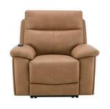 Brown Leather Aire Power Motion Recliner With USB And Power Headrest - Omega Lifestyles