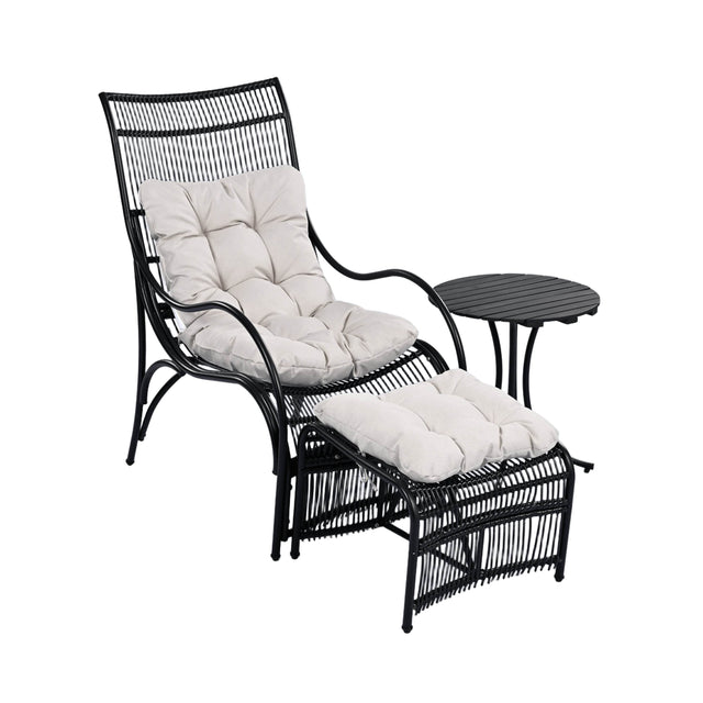 3-Piece Outdoor Wicker Patio Furniture Set With Cushions - Omega Lifestyles