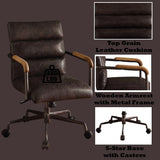 Top Grain Leather Executive Adjustable Office Chair Slate - Omega Lifestyles