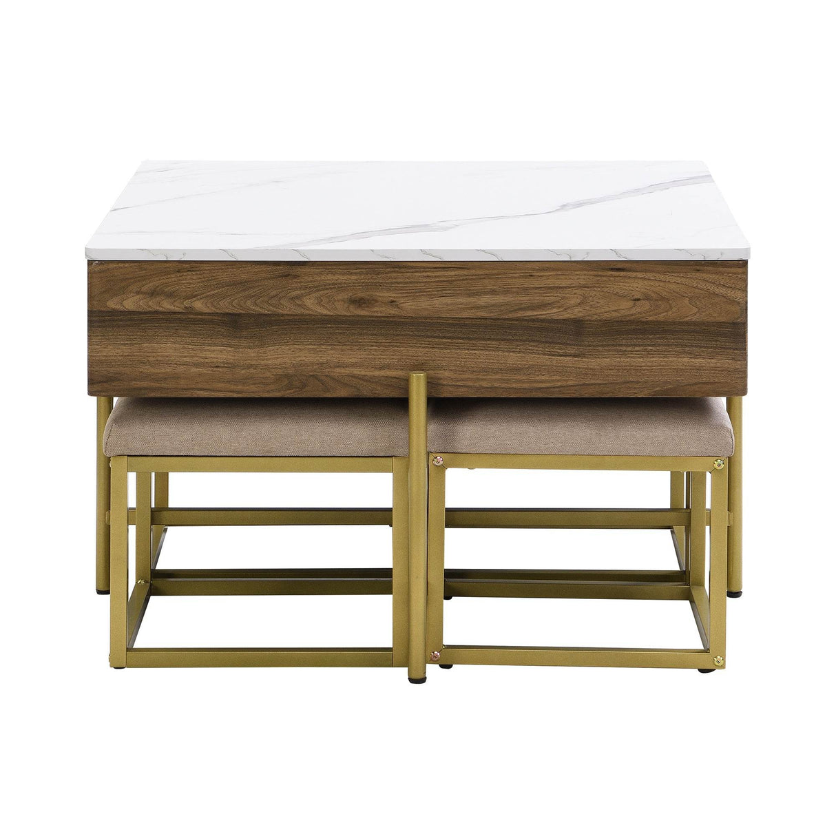 Modern Square Lift-Top Coffee Table Set With Ottomans - Sleep Galleria