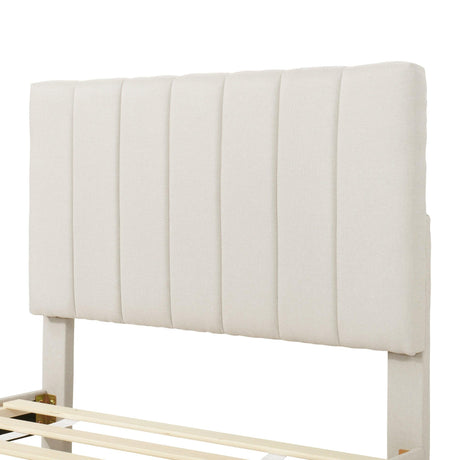 Twin Upholstered Platform Bed With Trundle And Drawers - Omega Lifestyles