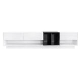 Two-Tone Particle Board White TV Stand With Storage - Sleep Galleria