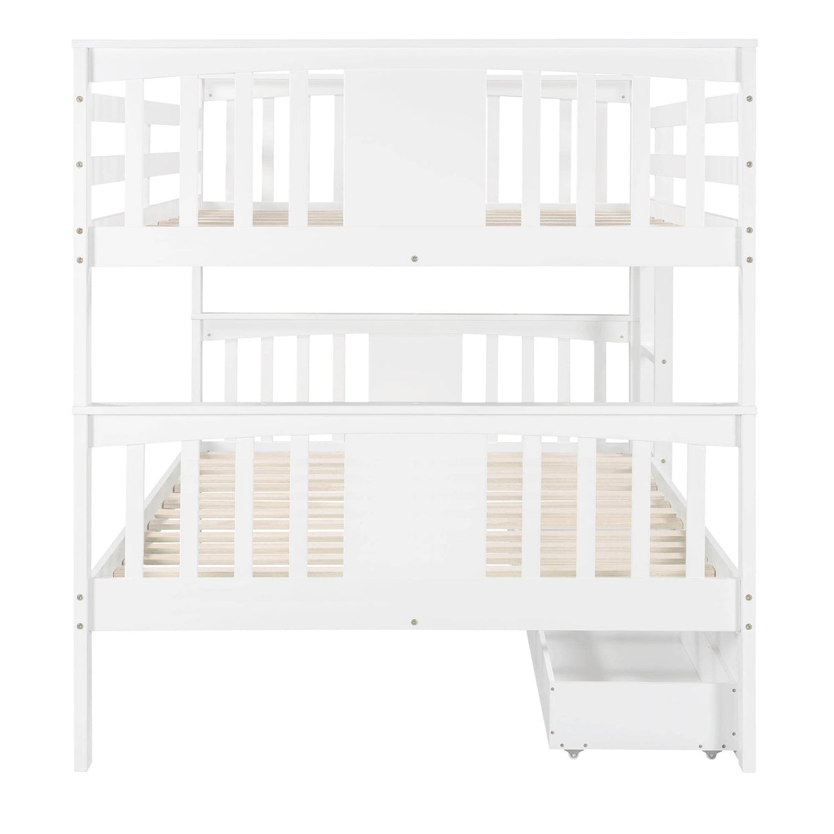 Full Over Full Solid Wood Bunk Bed With Drawers - Omega Lifestyles